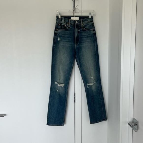MOTHER SUPERIOR High Waisted Rider Ankle Jeans Far Beyond the Sky 24 Blue - Picture 5 of 12